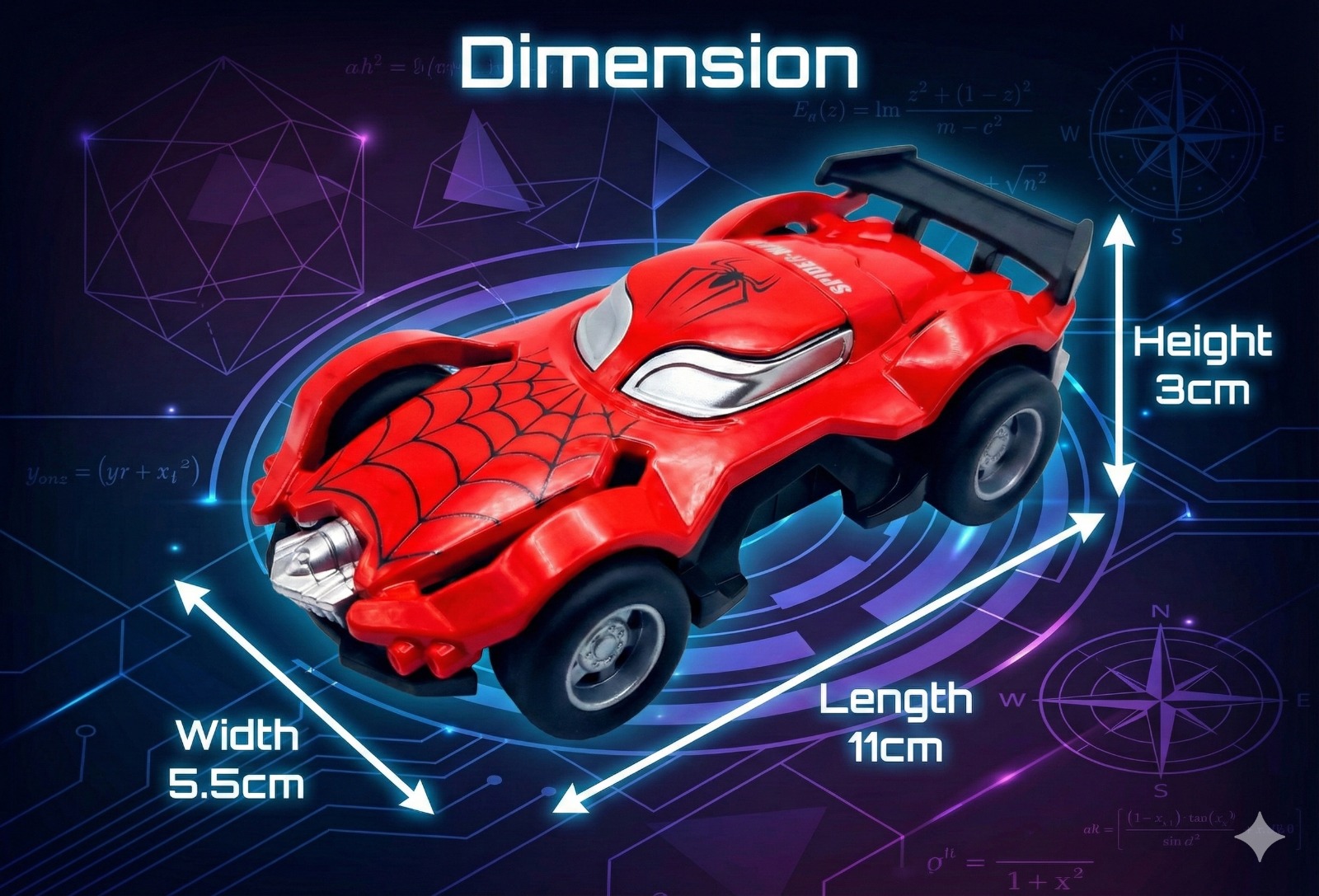 Spider Hero Alloy Model Racing Car – Red II - Image 3