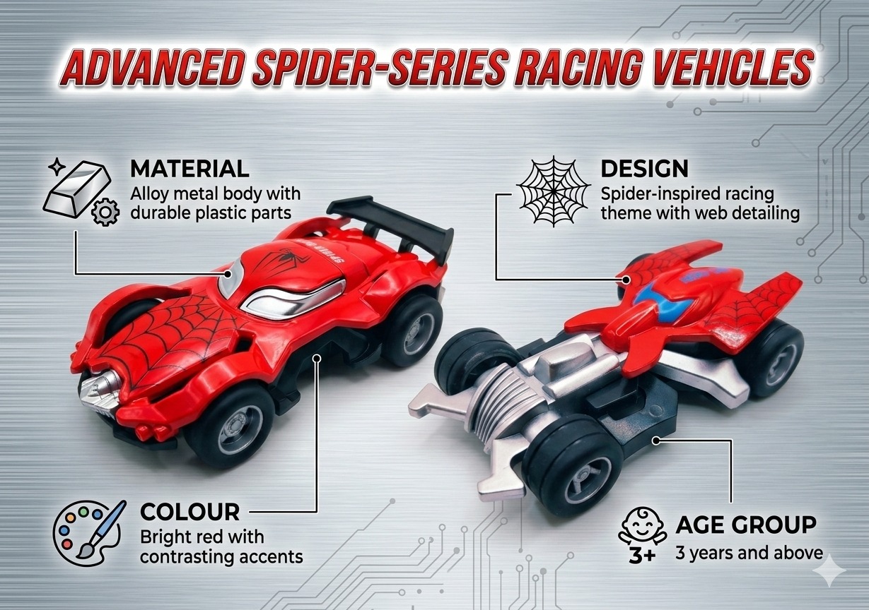 Spider Hero Alloy Model Racing Car – Red II