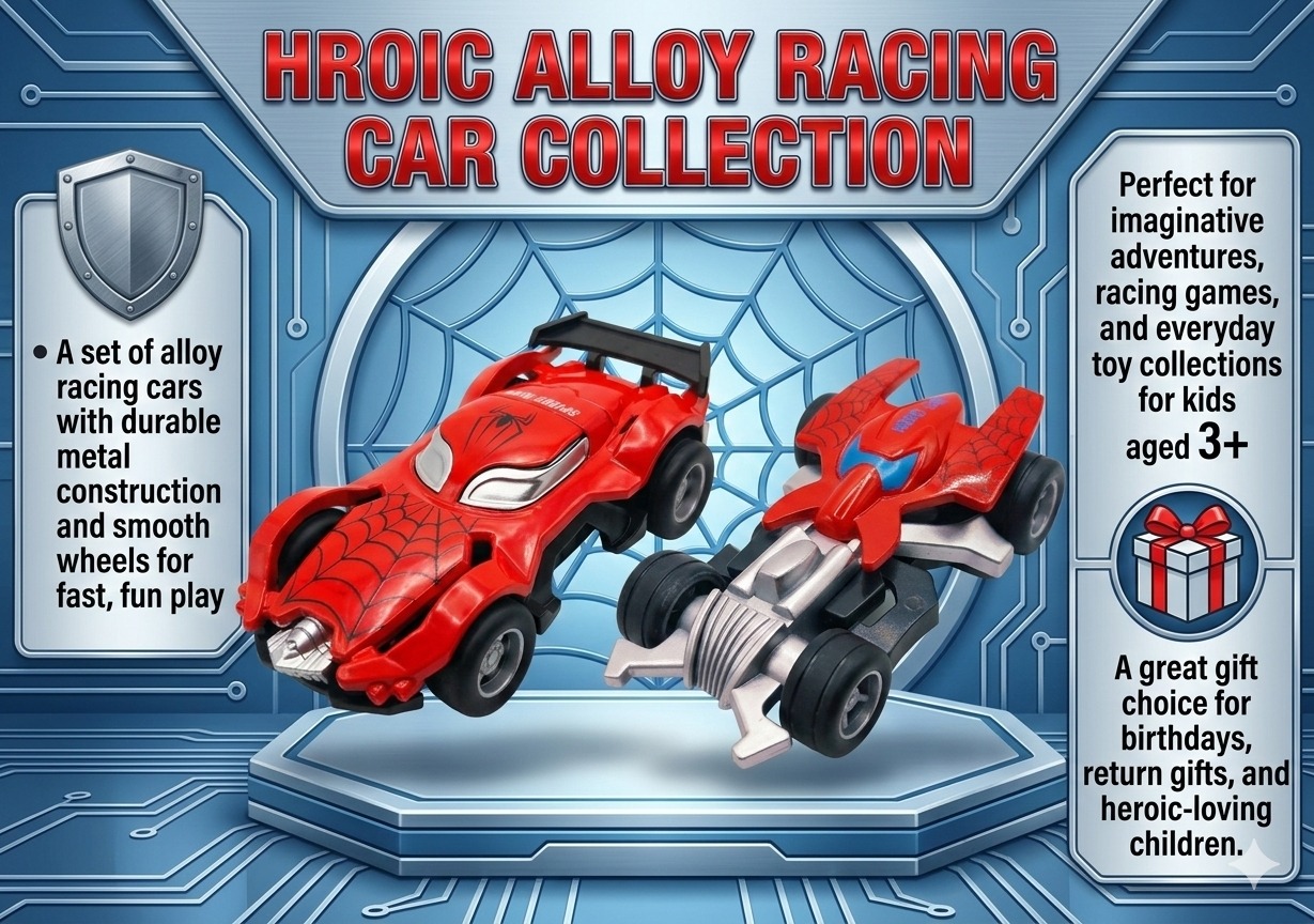 Spider Hero Alloy Model Racing Car – Red II - Image 5