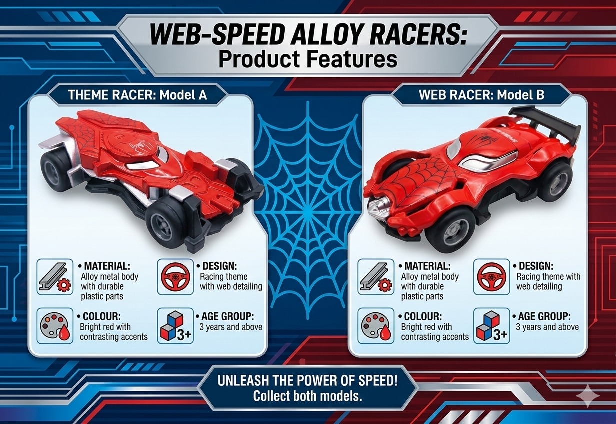 Spider Hero Alloy Model Racing Car Red Model III