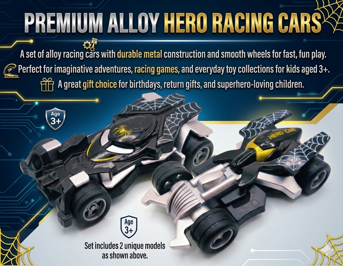 Spider Hero Alloy Model Racing Car – Black II