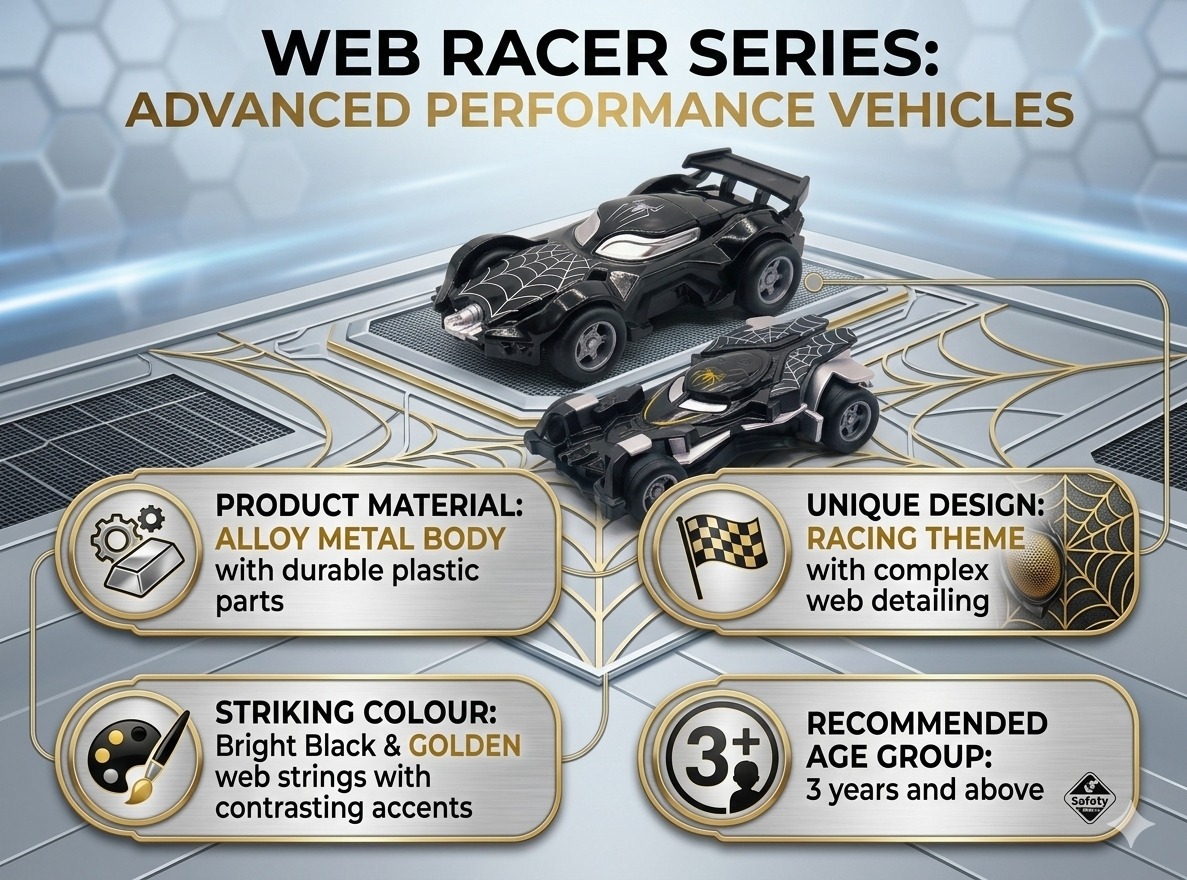 Spider Hero Alloy Model Racing Car – Black III - Image 3