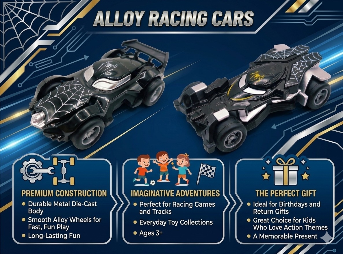 Spider Hero Alloy Model Racing Car – Black III