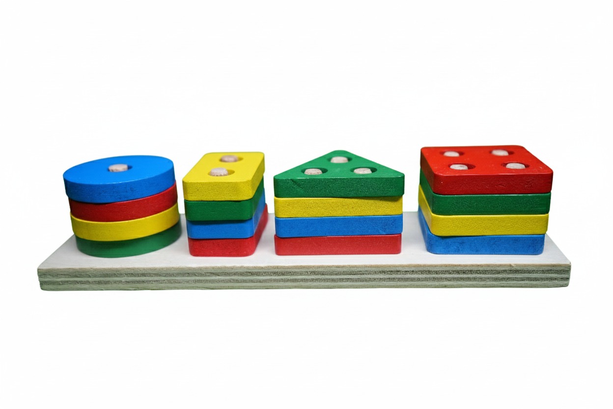 Wooden Shape & Color Sorting Board - Image 2
