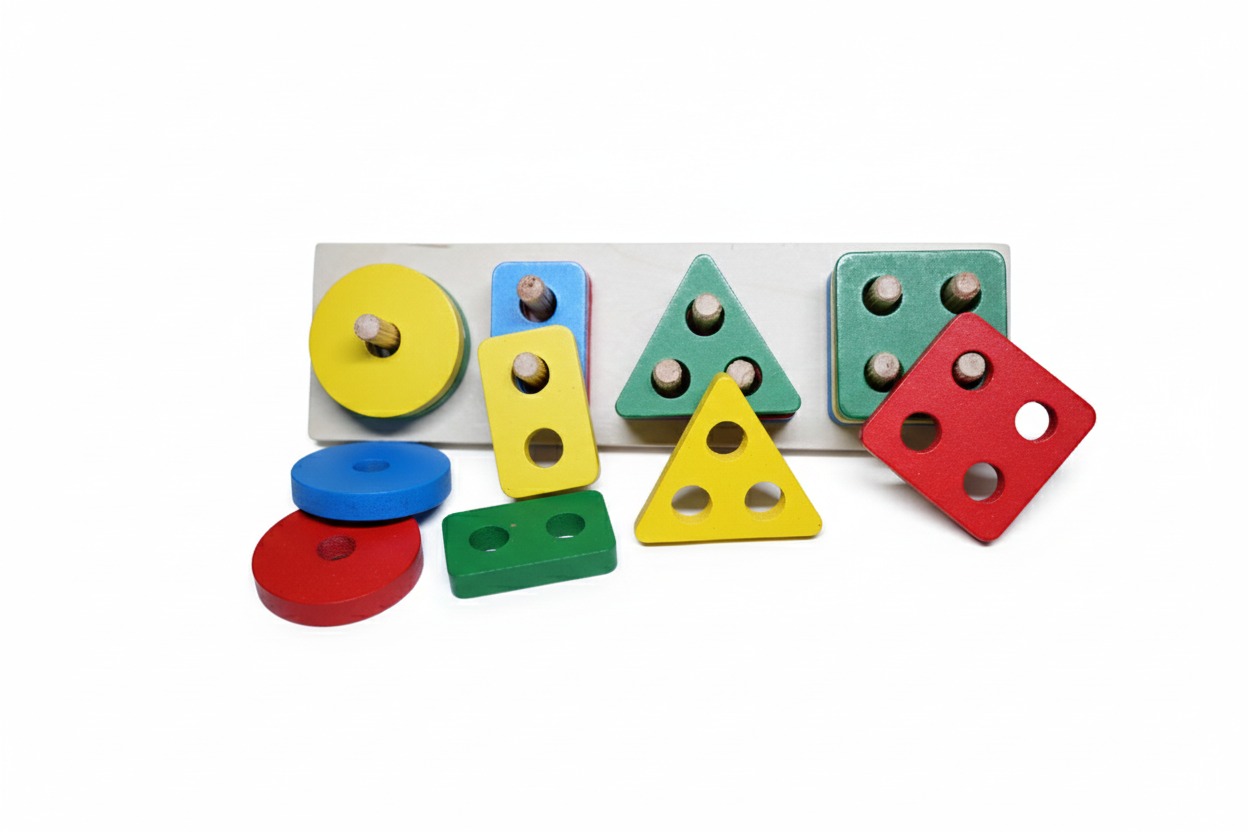 Wooden Shape & Color Sorting Board - Image 3
