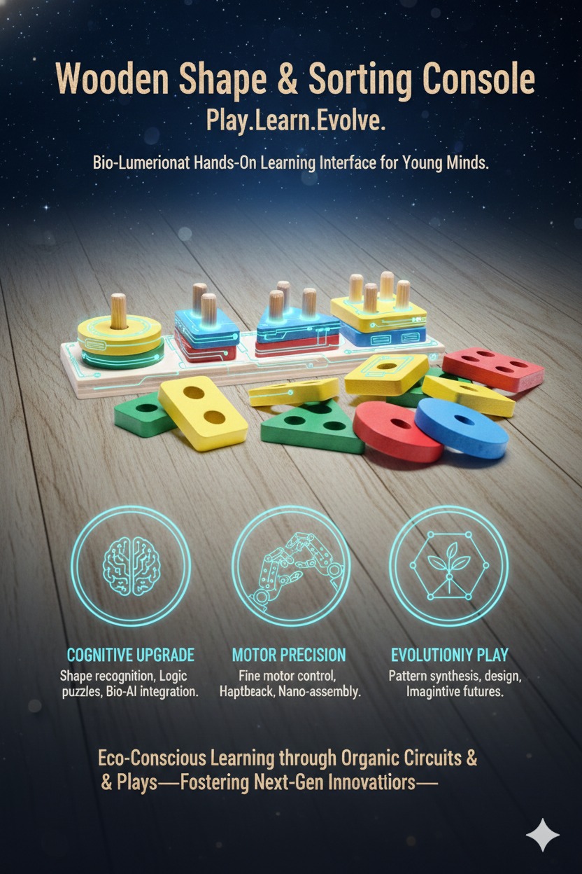 Wooden Shape & Color Sorting Board