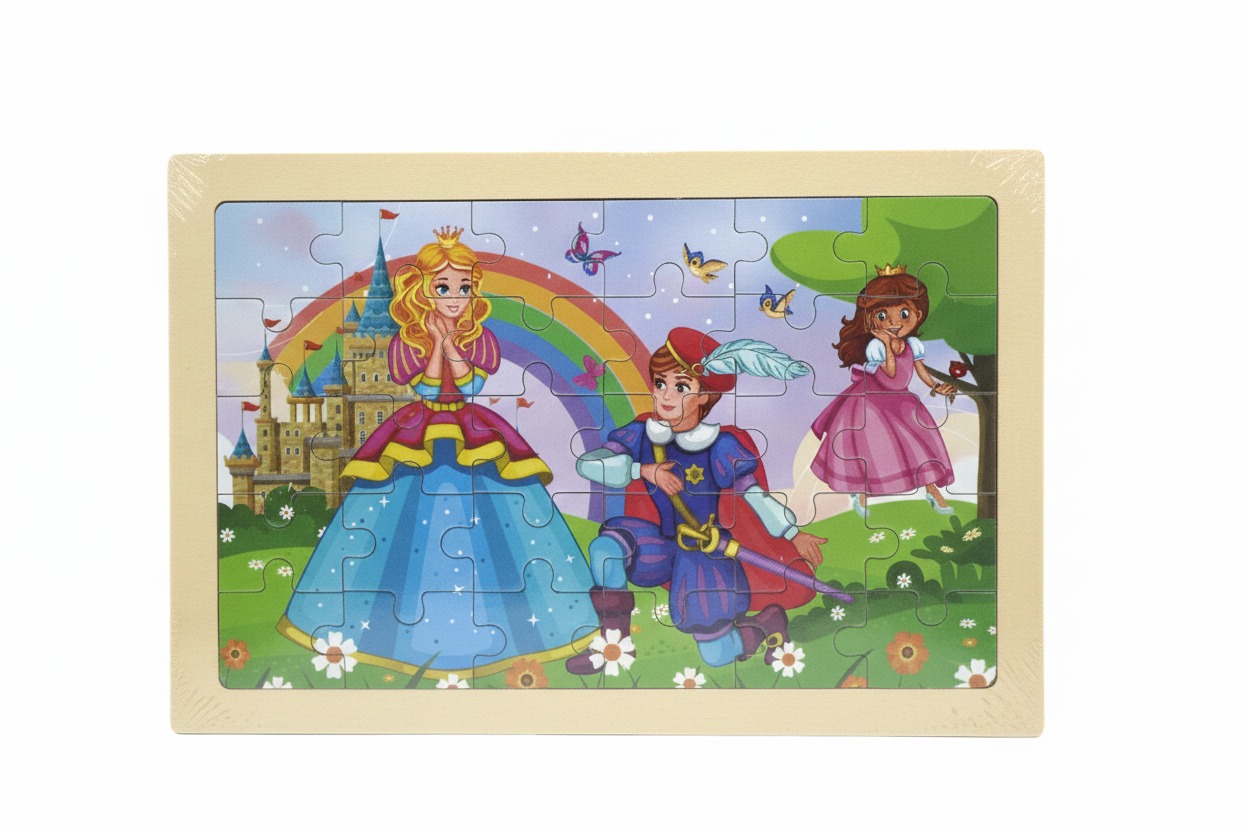 Wooden A5 Jigsaw Puzzle Set – Educational Cartoon Series - Image 2
