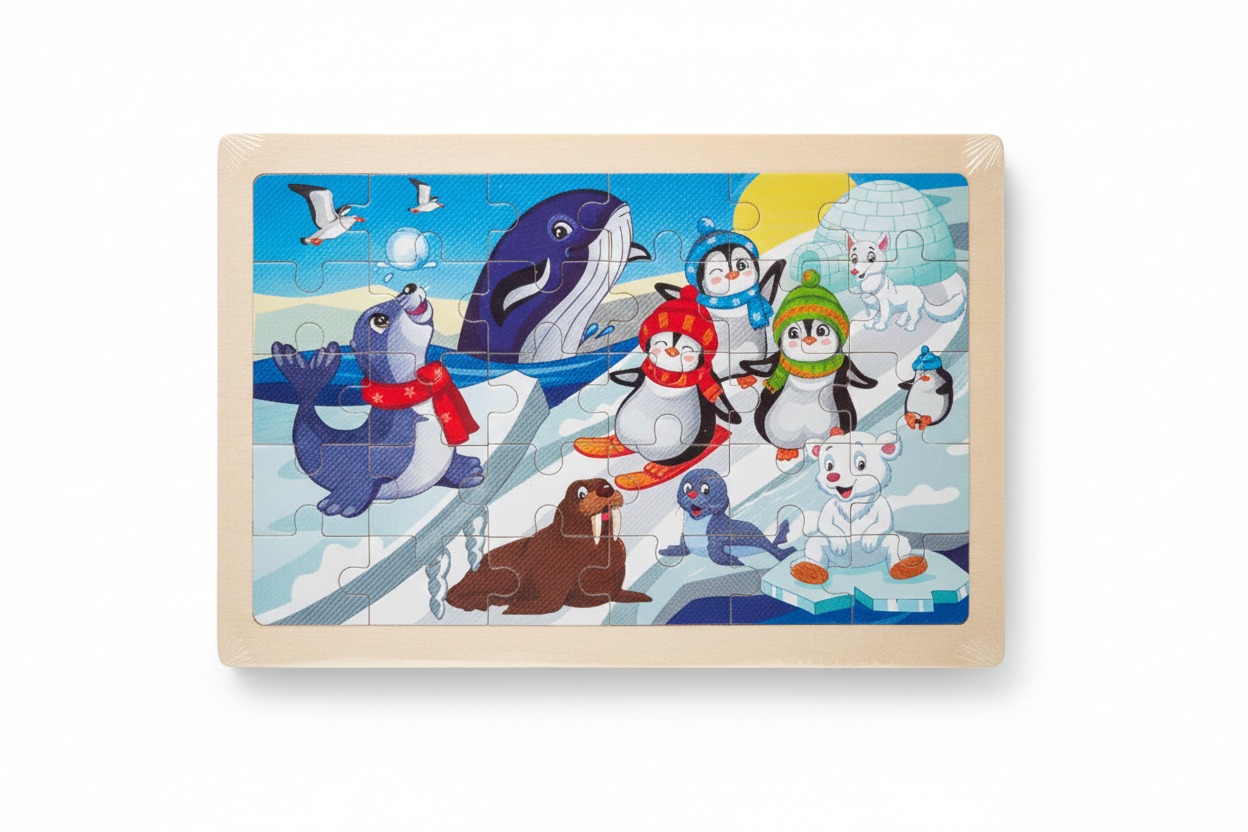 Wooden A5 Jigsaw Puzzle Set – Educational Cartoon Series - Image 3