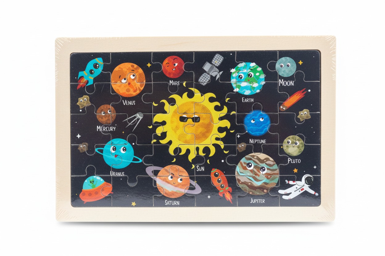 Wooden A5 Jigsaw Puzzle Set – Educational Cartoon Series - Image 7