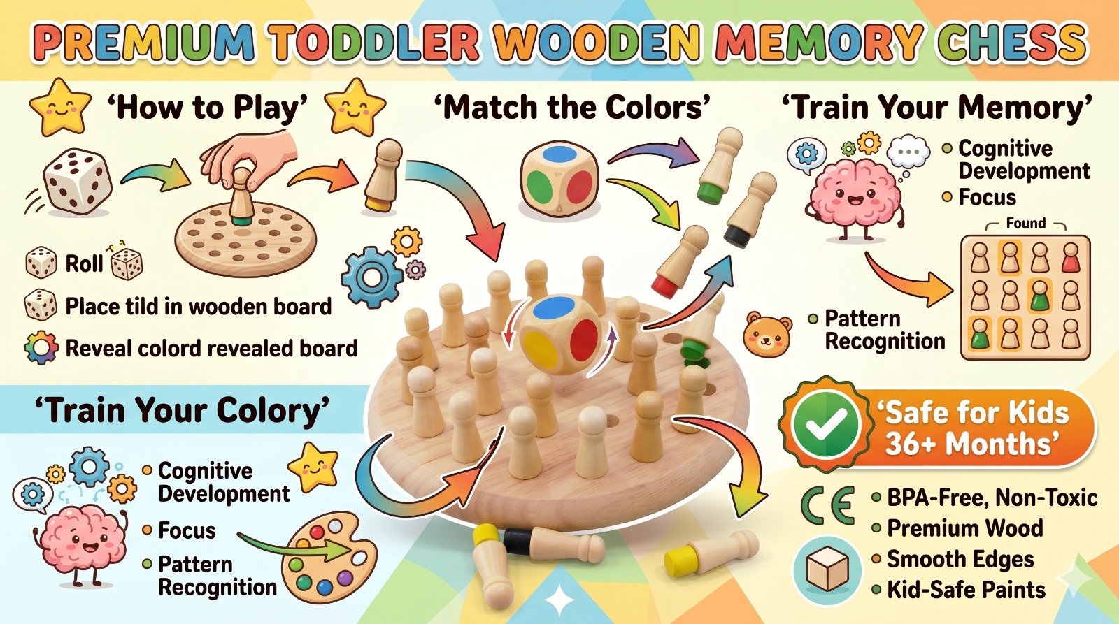 Wooden Memory Chess Game - Image 3