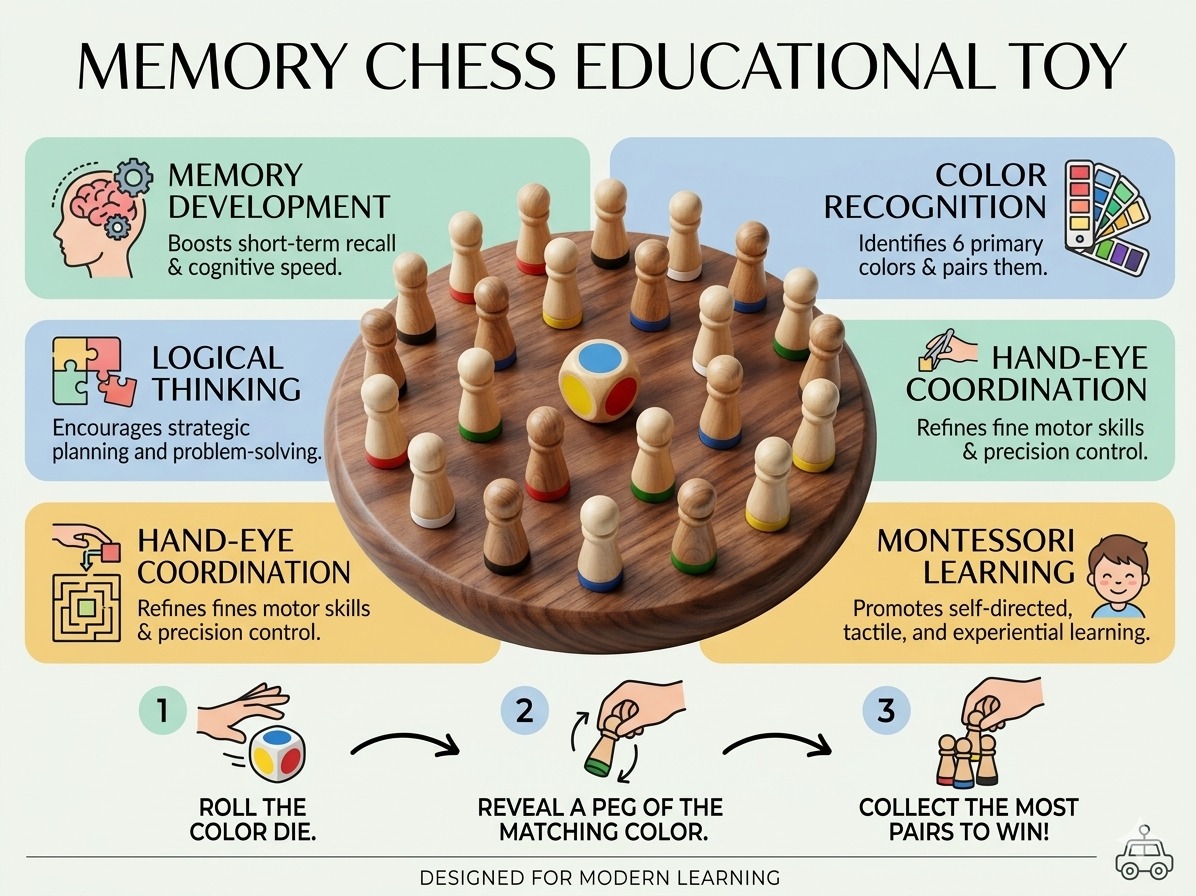 Wooden Memory Chess Game - Image 4