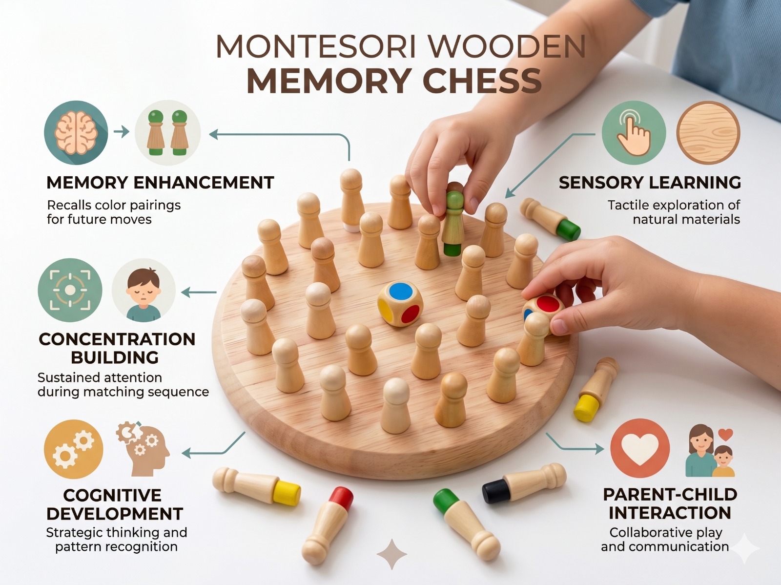 Wooden Memory Chess Game