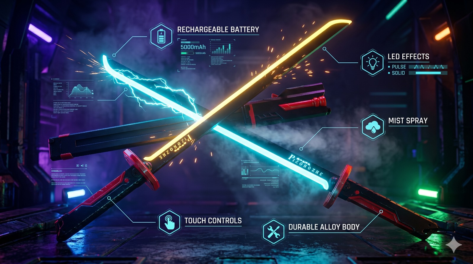 Dazzling Spray LED Sword - Image 3
