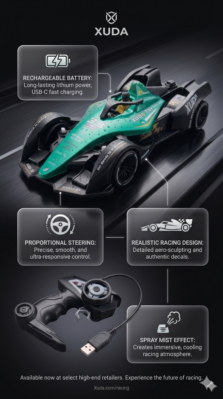 XUDA RC Racing Car Gray