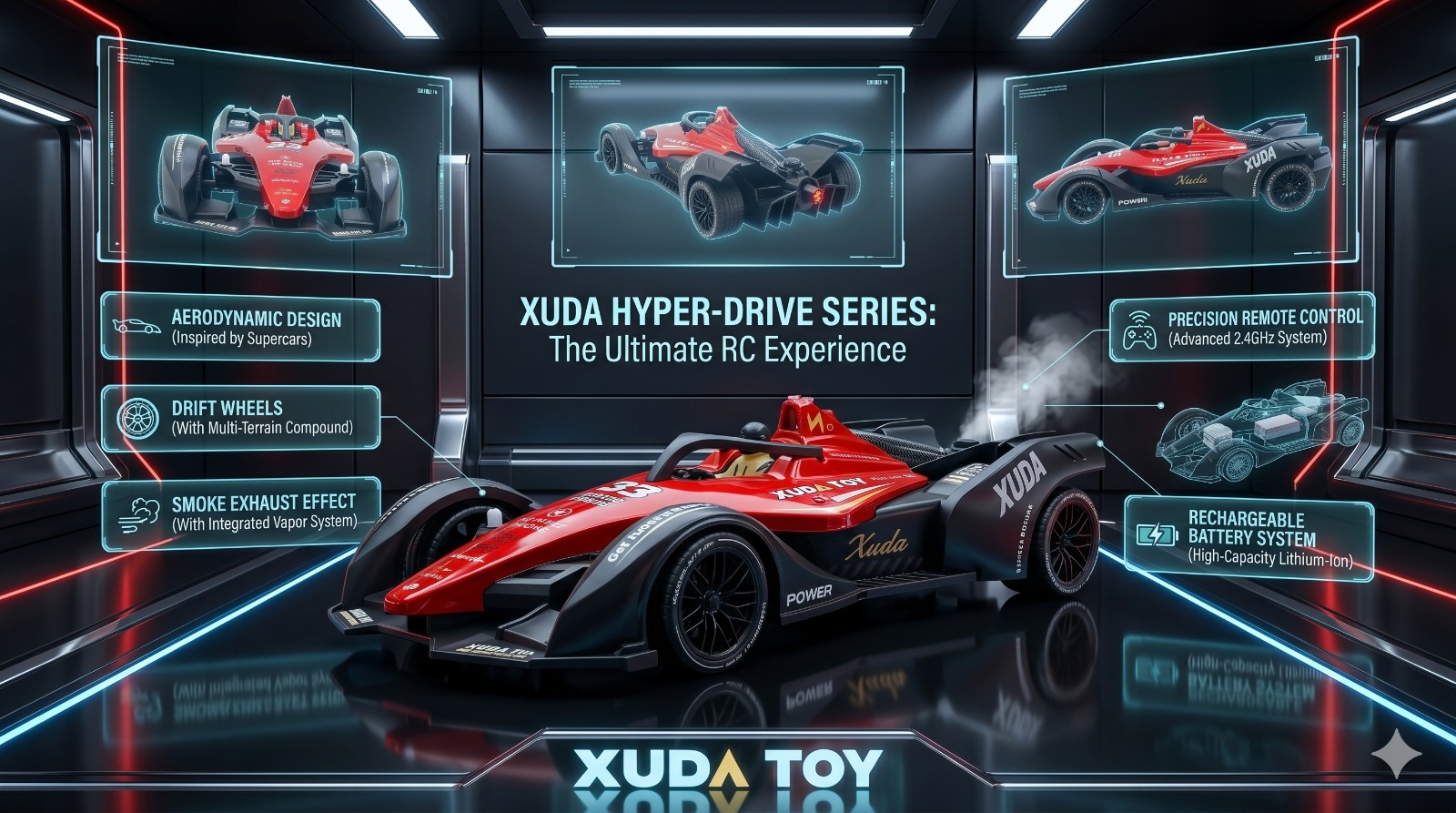 XUDA RC Racing Car - Red - Image 6