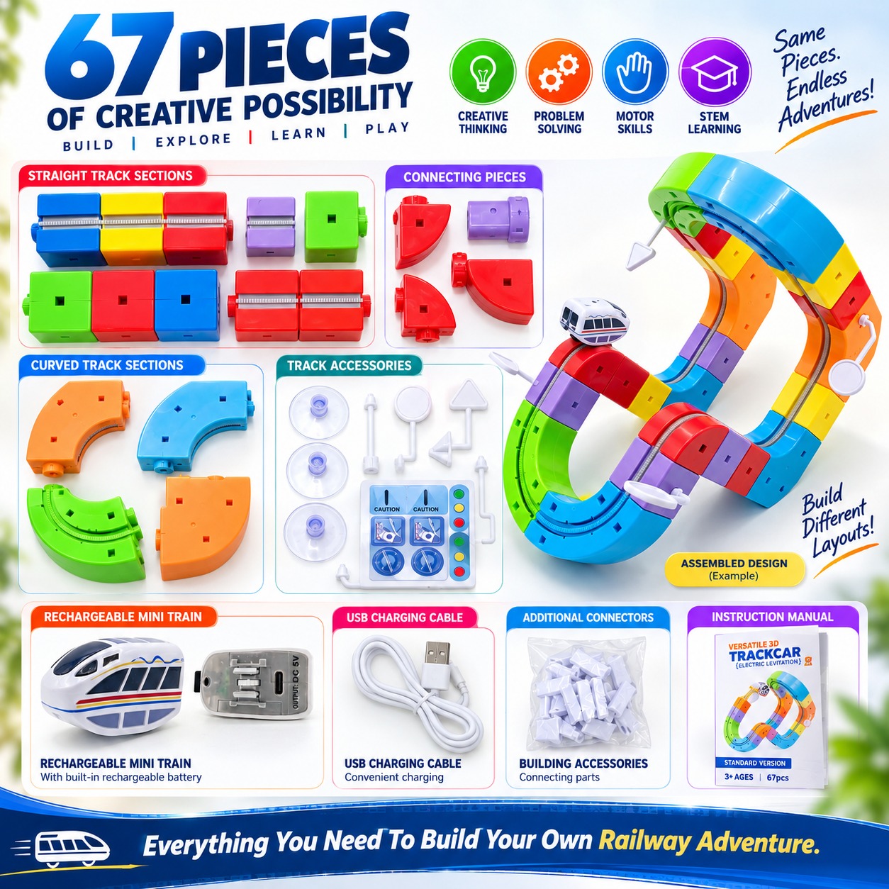 3D Electric Mini Train Track Set - Image 4