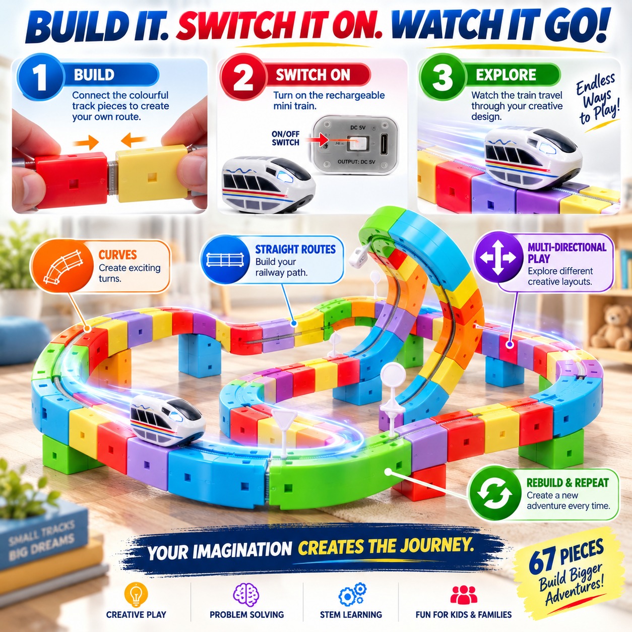 3D Electric Mini Train Track Set - Image 7