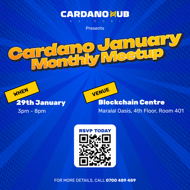 Cardano to Host Monthly Community Meetup on Jan 29 in Nairobi