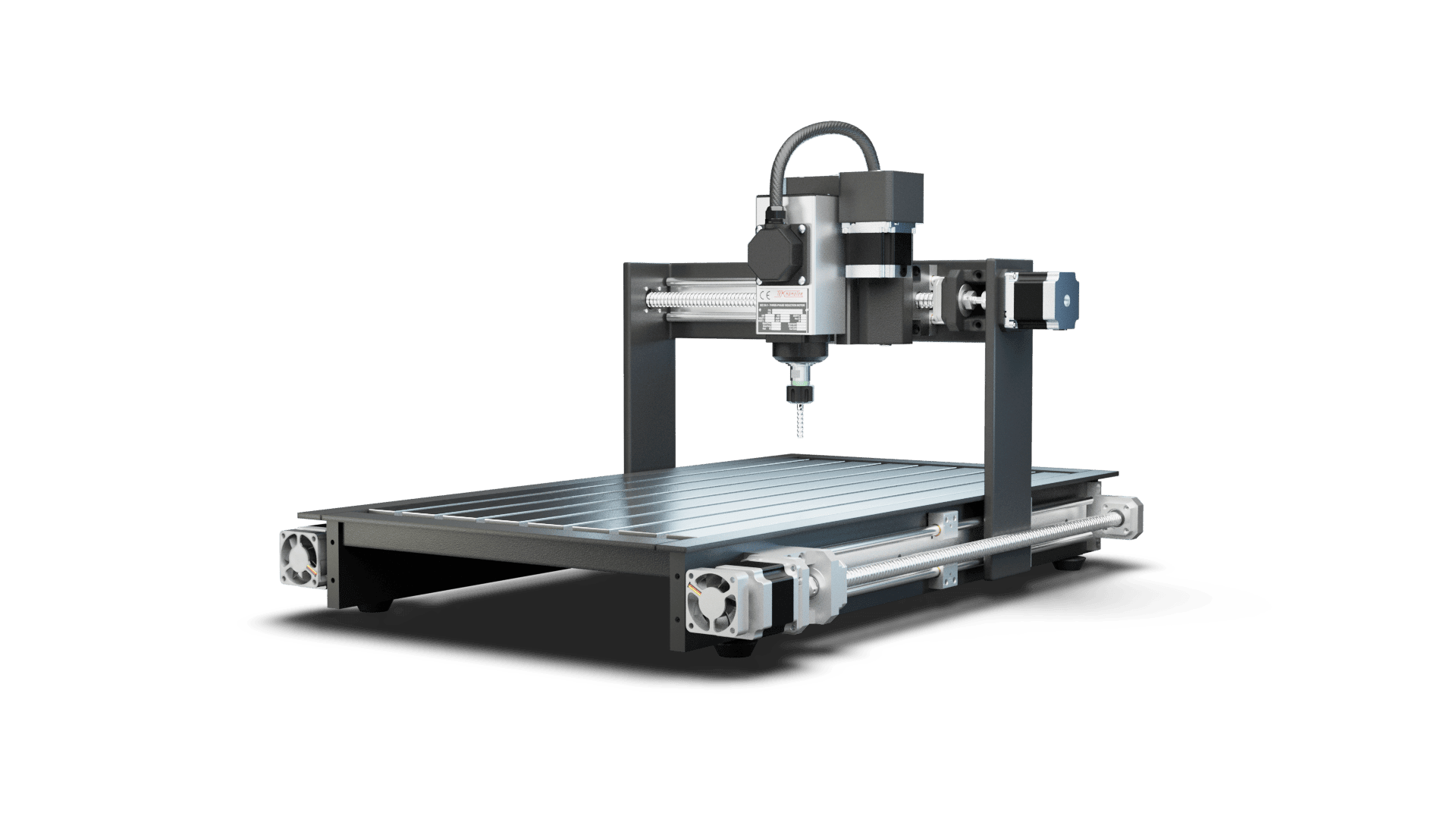 3D animated prototype of a CNC machine created by Adrian & Company, demonstrating their expertise in creating realistic industrial design simulations.