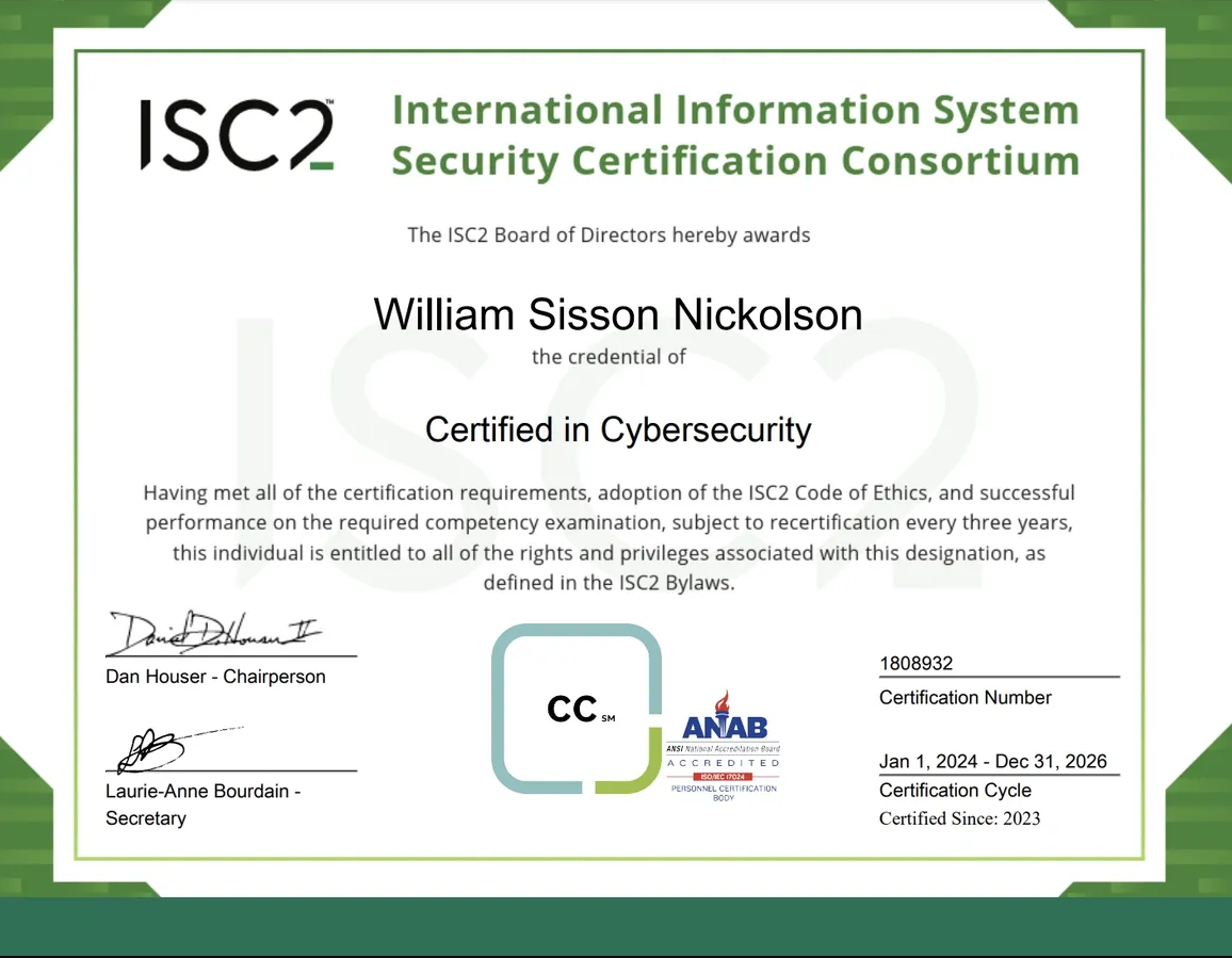 ISC2 CC Certificate