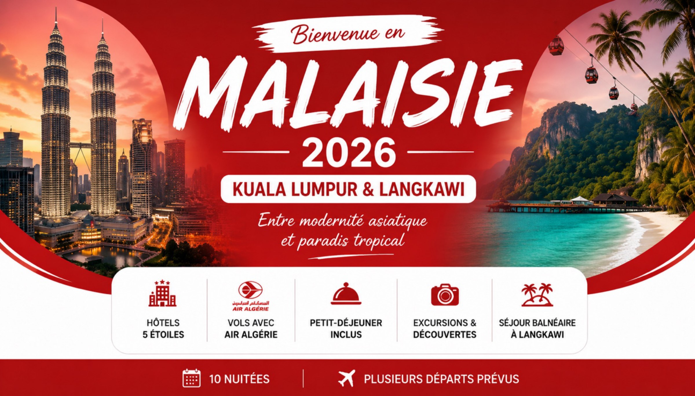 Voyage organisé Malaisie 26 juillet 2026 - Kuala Lumpur et Langkawi