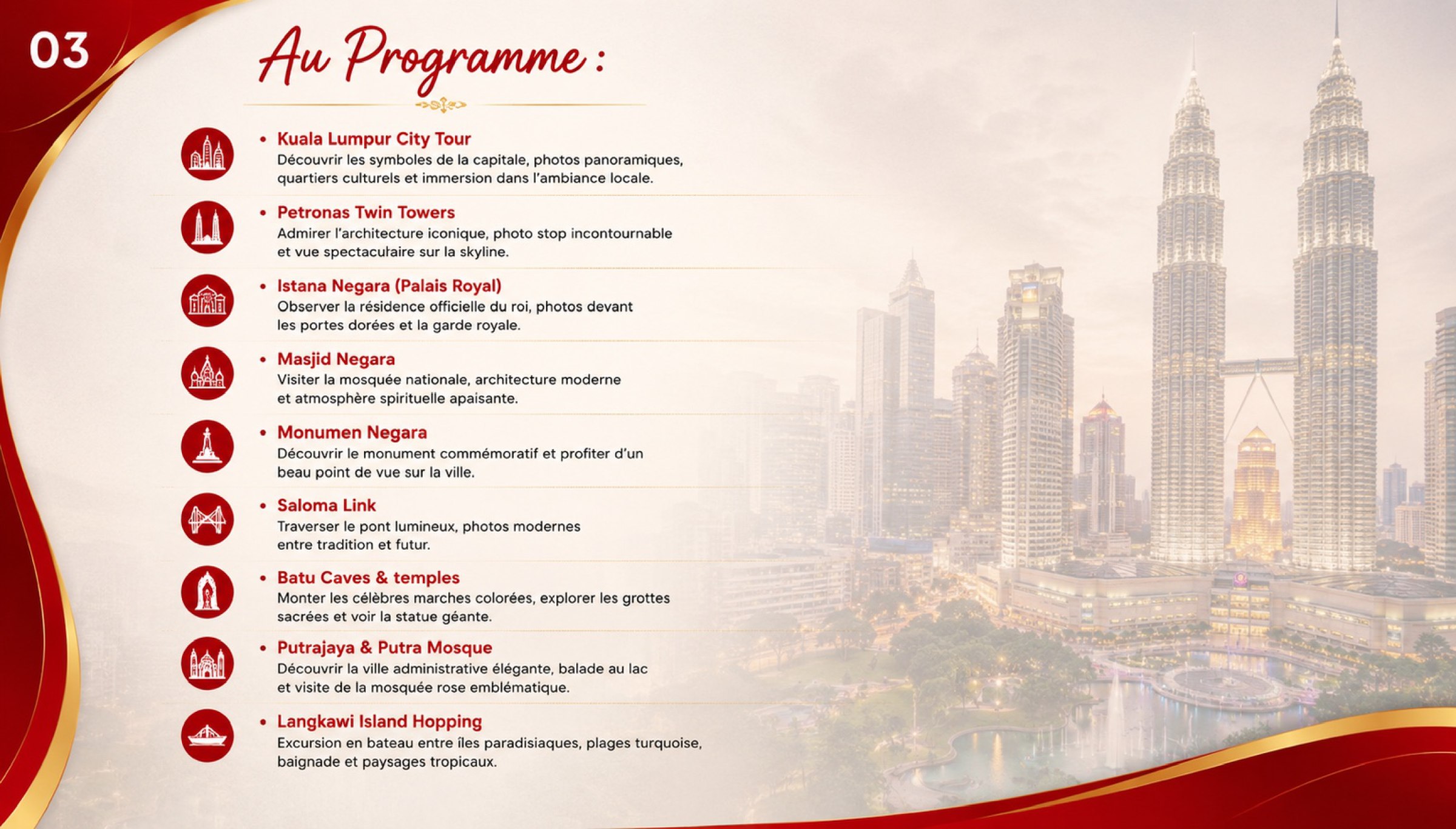 Voyage organisé Malaisie 26 juillet 2026 - Kuala Lumpur et Langkawi