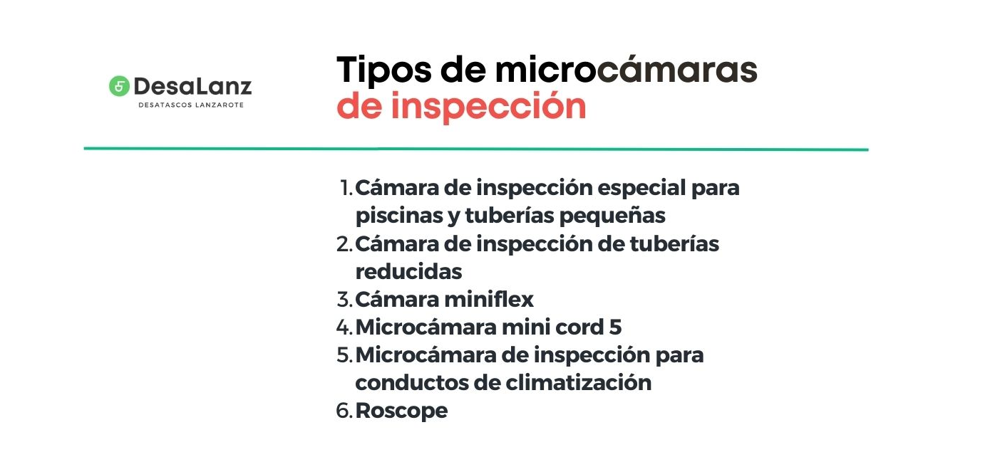 tipos de camara inspeccion tuberias lanzarote