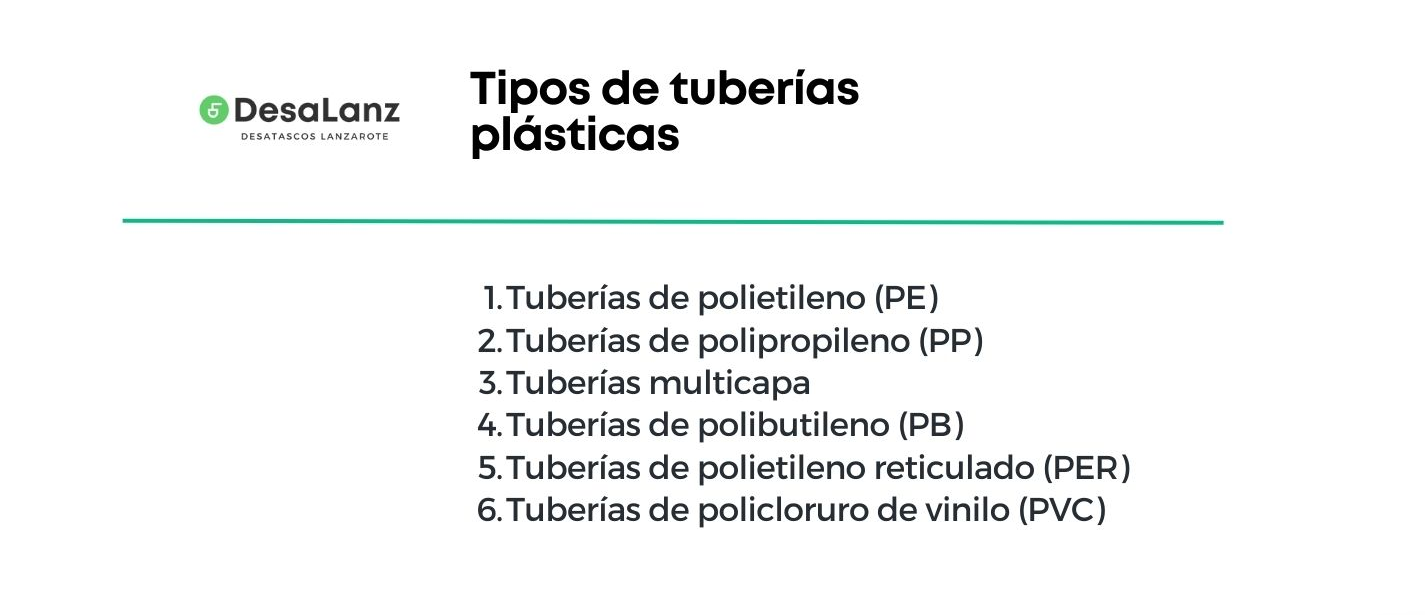tipos tuberias plasticas lanzarote