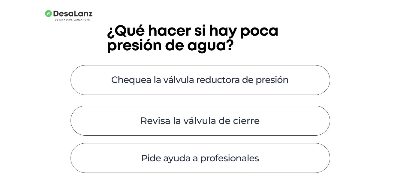 poca presion agua arrecife