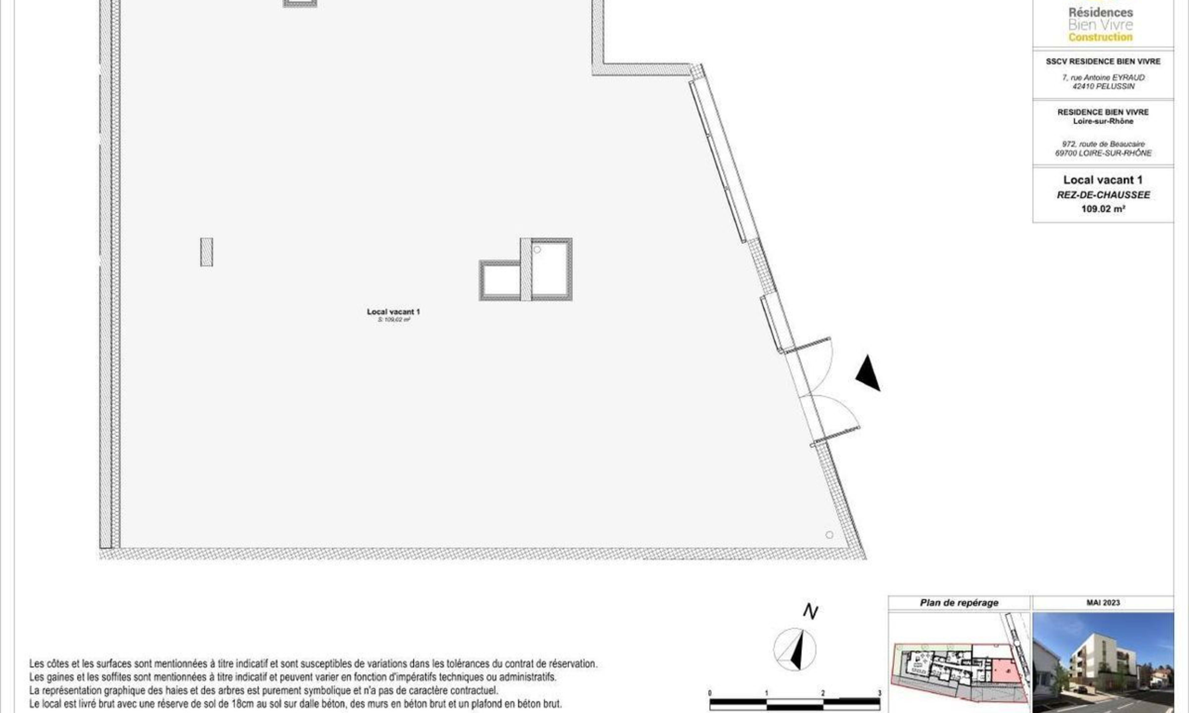 Local commercial à Loire-sur-Rhône, 111.66 m²