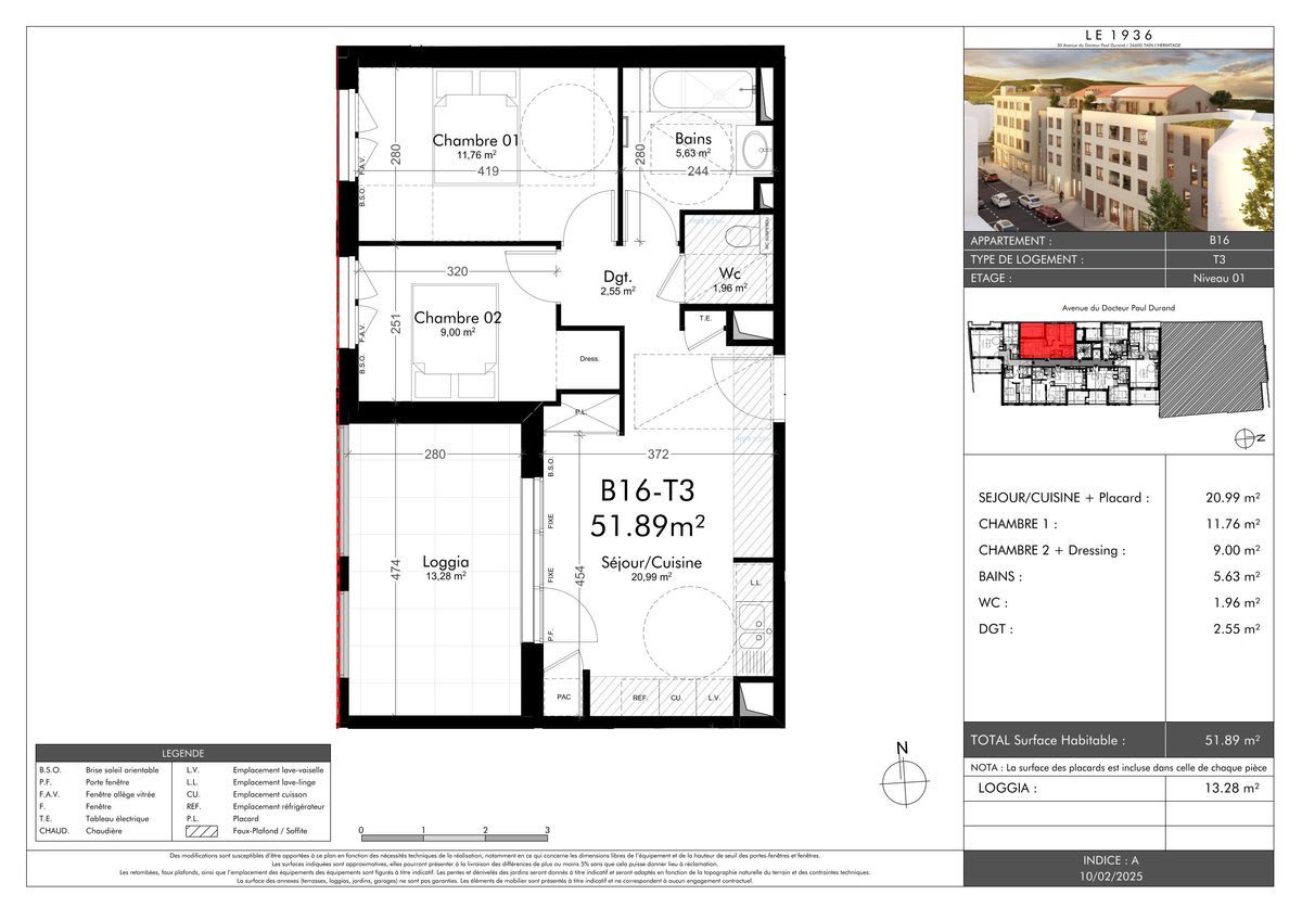 Appartement 2 pièces 51.89 m² à vendre – à Tain-l'Hermitage (26600)