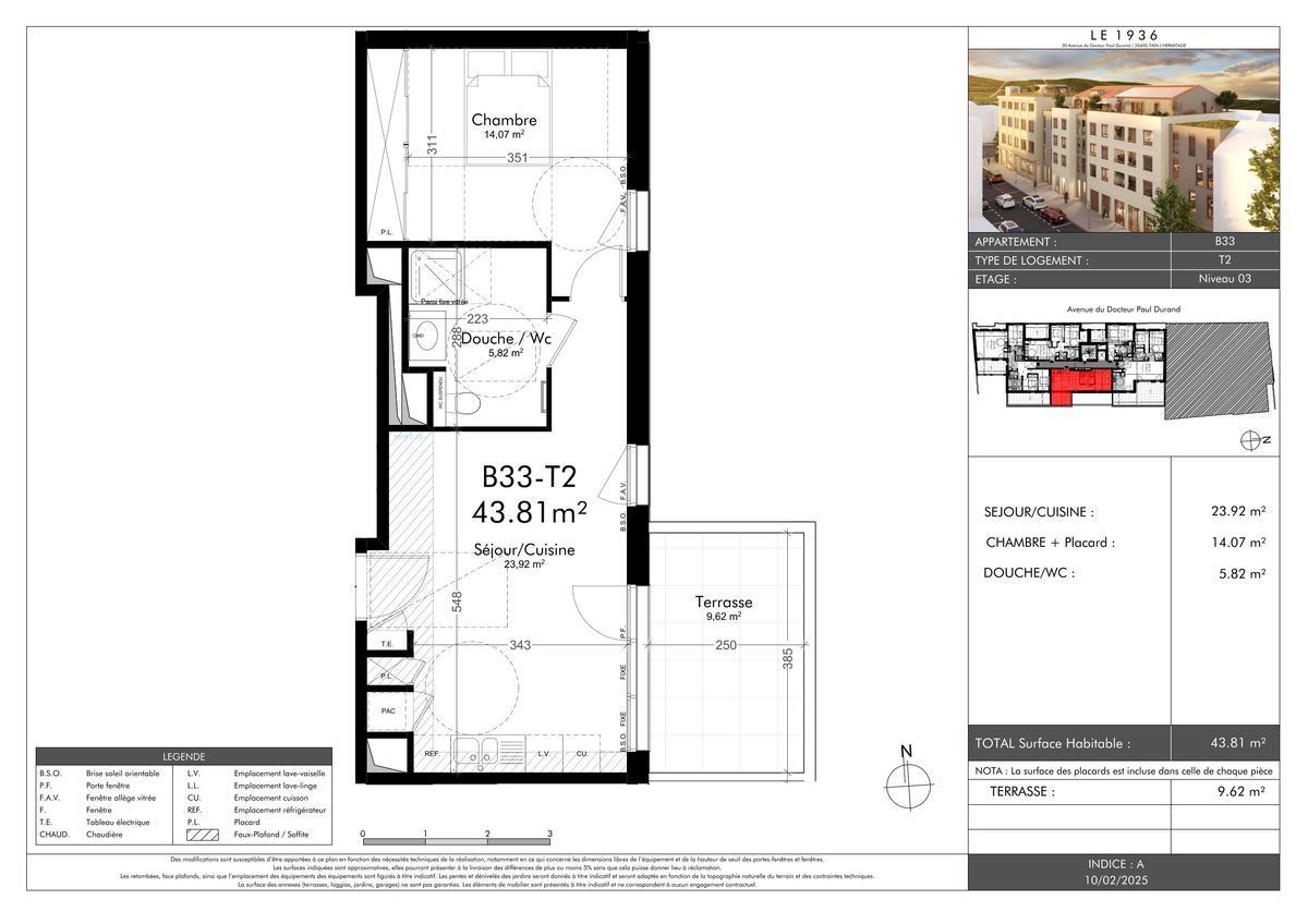 Appartement 2 pièces 43.81 m² à vendre – à Tain-l'Hermitage (26600)