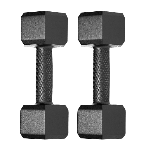 Pair of two PVC Dumbbells Set Hex for all