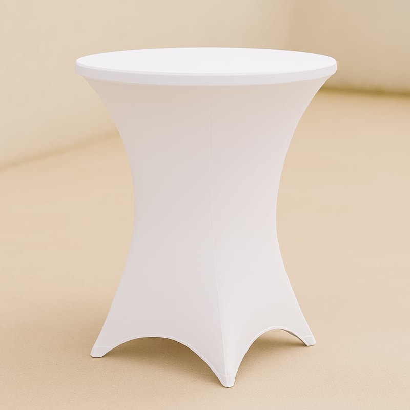 36" Cocktail WHITE Round Cocktail Spandex