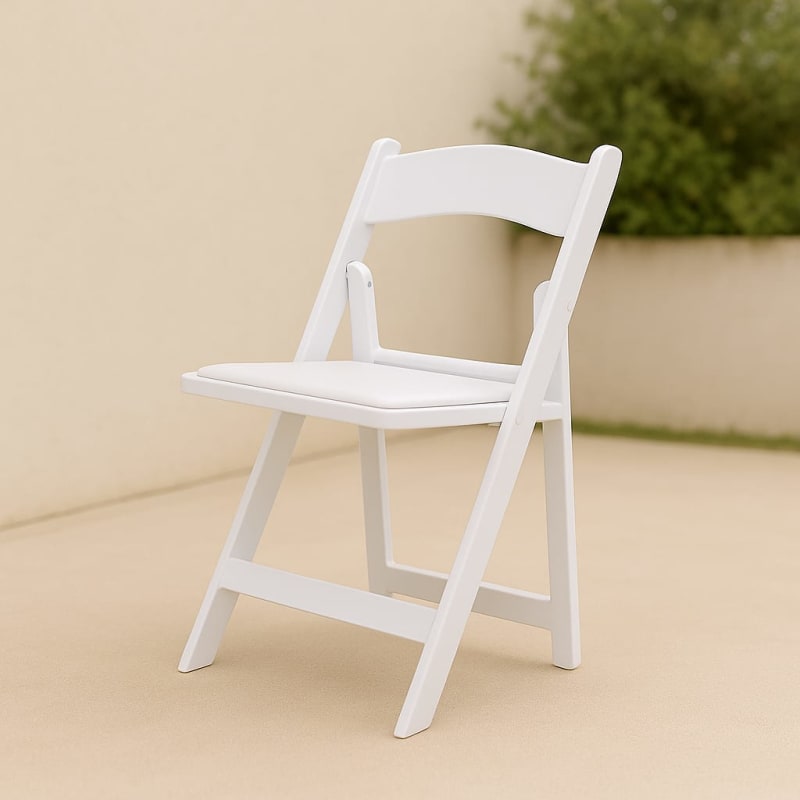 Adult White Garden Padded Chair