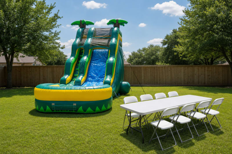 Tropical Palm Tree Water Slide Bundle Package