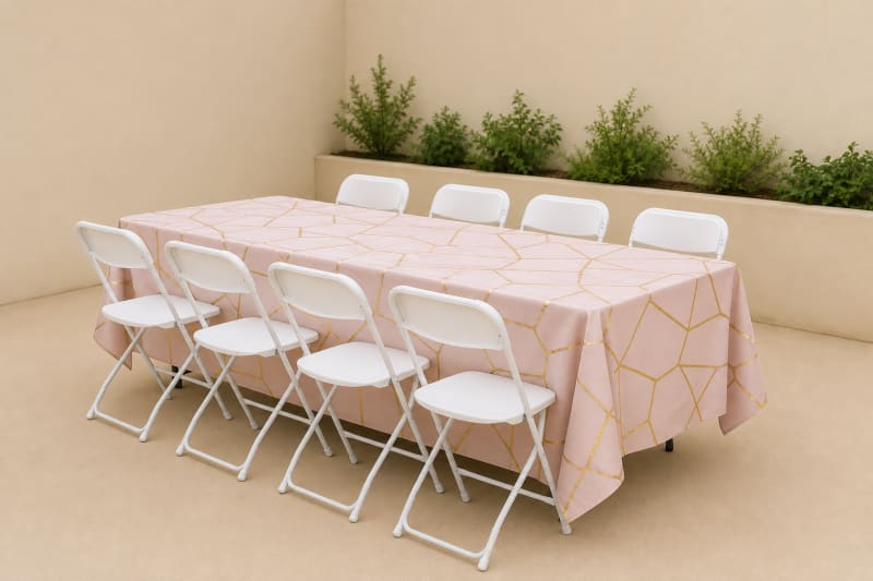 Luxury Blush & Gold Garden Banquet Bundle for 8
