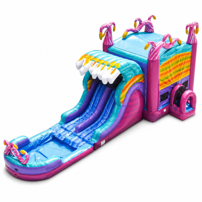 A XL Mysterious Jungle Double Lane Slide & Bounce Combo