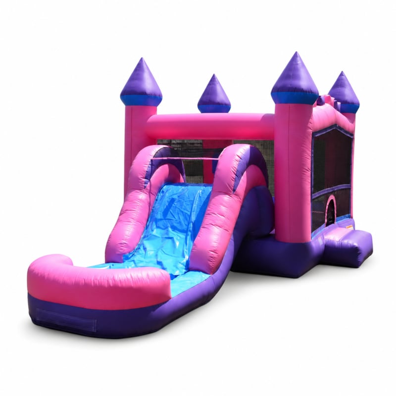 Pink & Purple Single Lane Slide & Bounce Combo