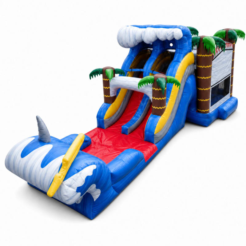 A XXl Shark Attack Double Lane Slide & Bounce Combo