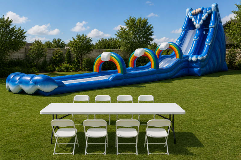 Niagara Falls 24' Water Slide + Table & 8 Chairs