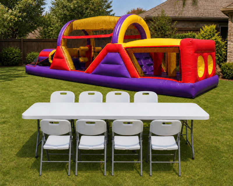 510 Backyard Obstacle Course + Table & 8 Chairs