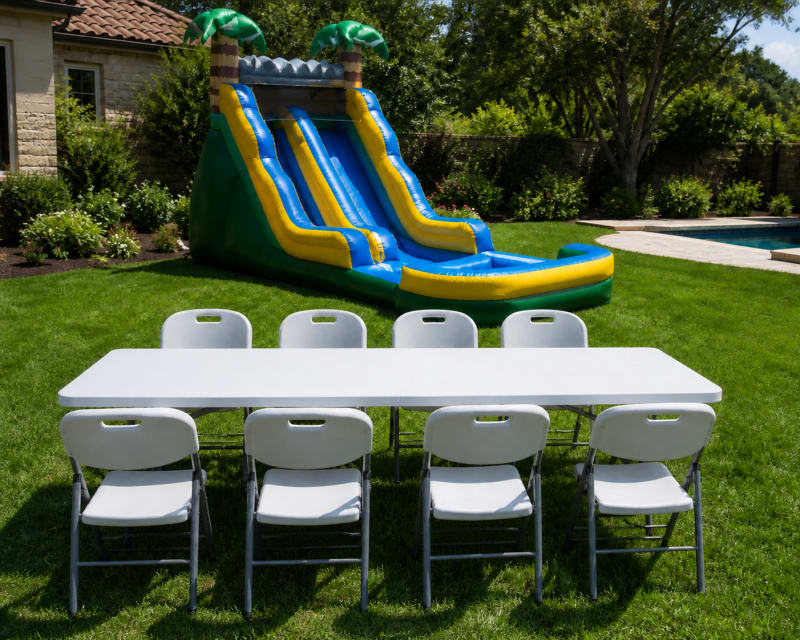 317 18 Tropical dual + Table & 8 Chairs