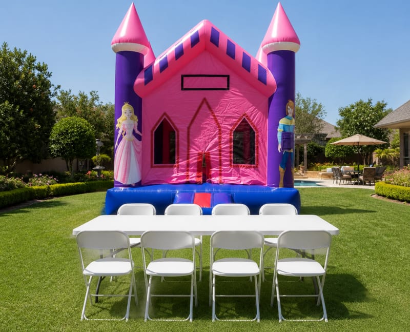 120 Princess Castle + Table & 8 Chairs