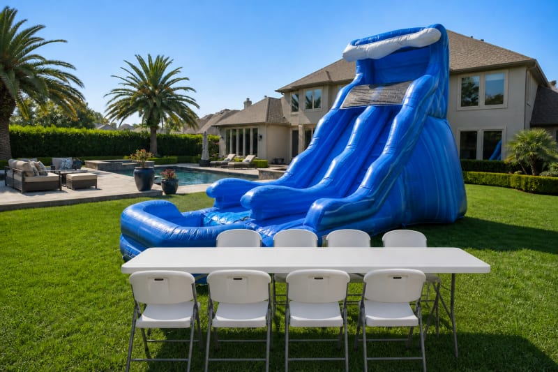 320 18 wave slide + Table & 8 Chairs
