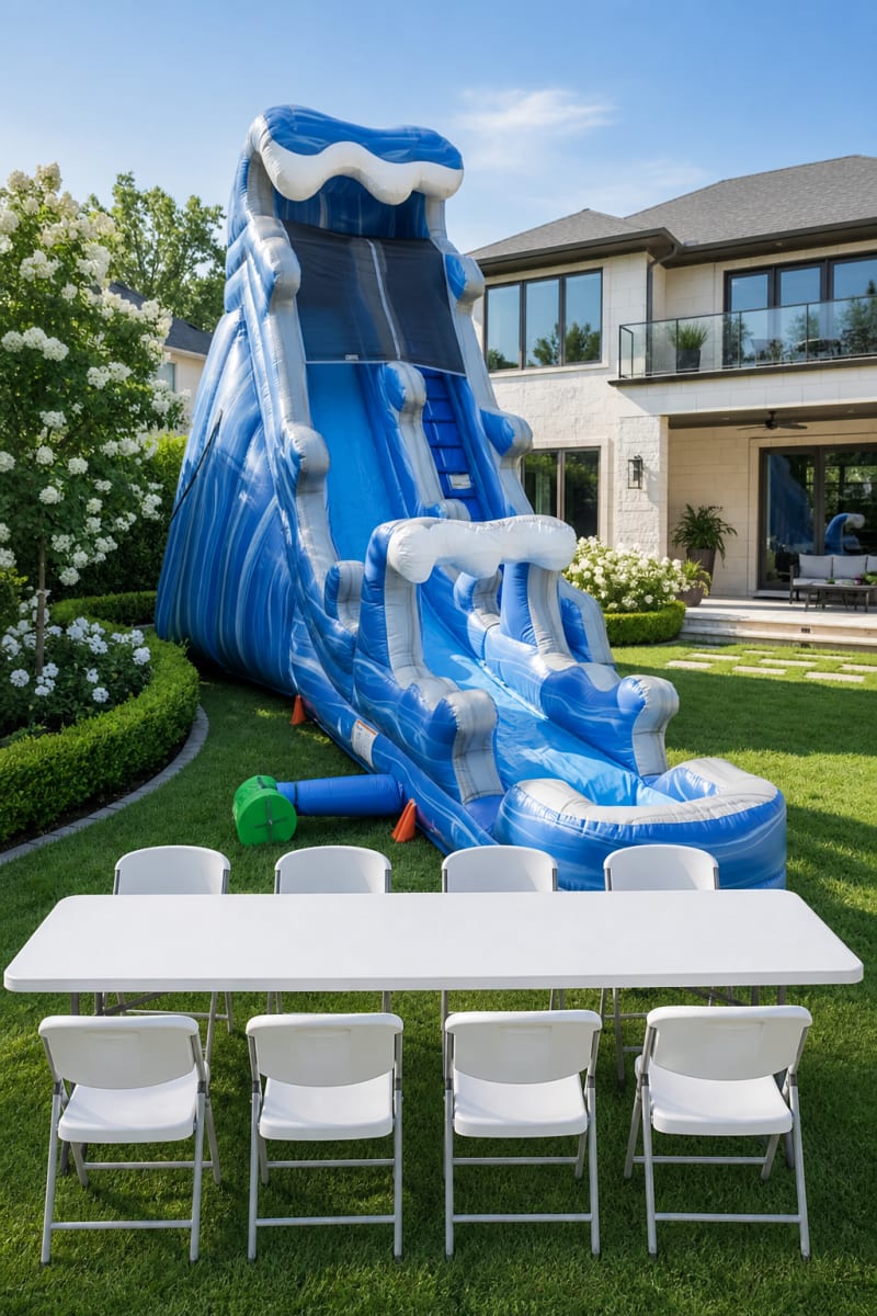 321 30'wave slide + Table & 8 Chairs