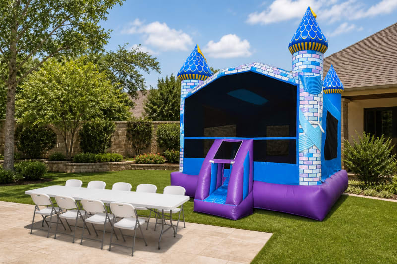 Majestic Castle Bounce House + Table & 8 Chairs