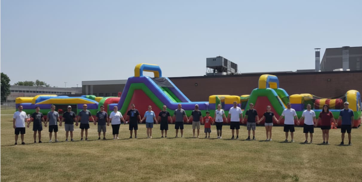 Mega 3 Piece Obstacle Course available to rent through Bouncehouse360