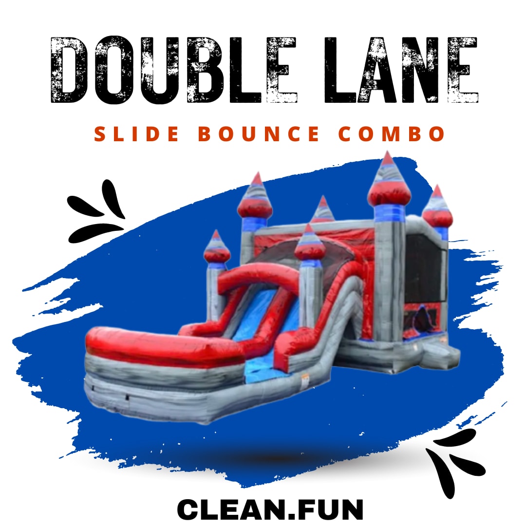 Double Lane Titanium Slide & Bounce Combo rental