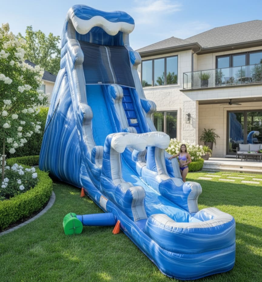 321 30'wave slide available to rent through Bouncehouse360